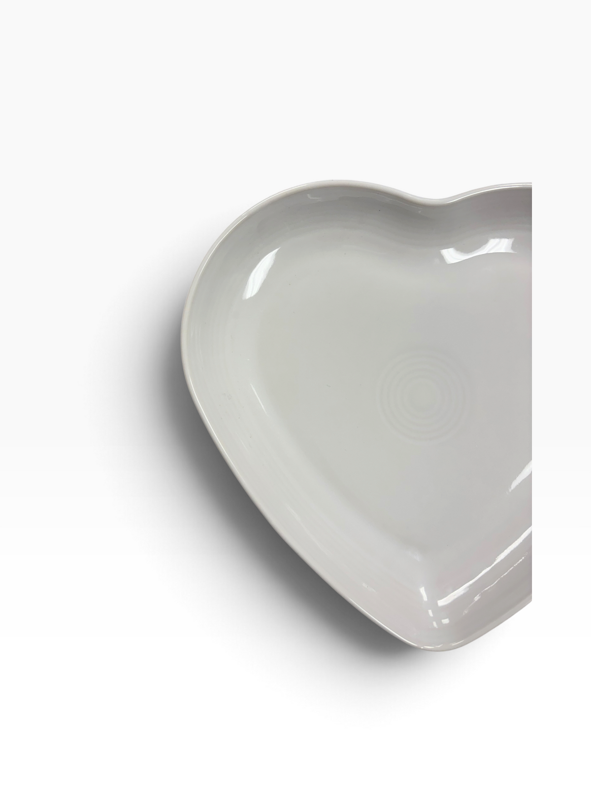 Fiesta White Heart Plate Heart Shaped Plate 9"