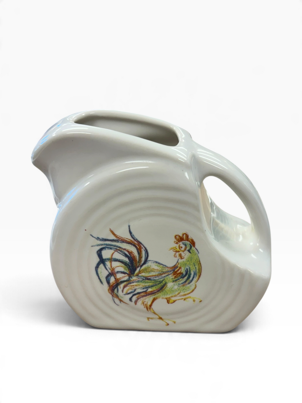 Fiesta Rooster on White Mini Disc VHTF
