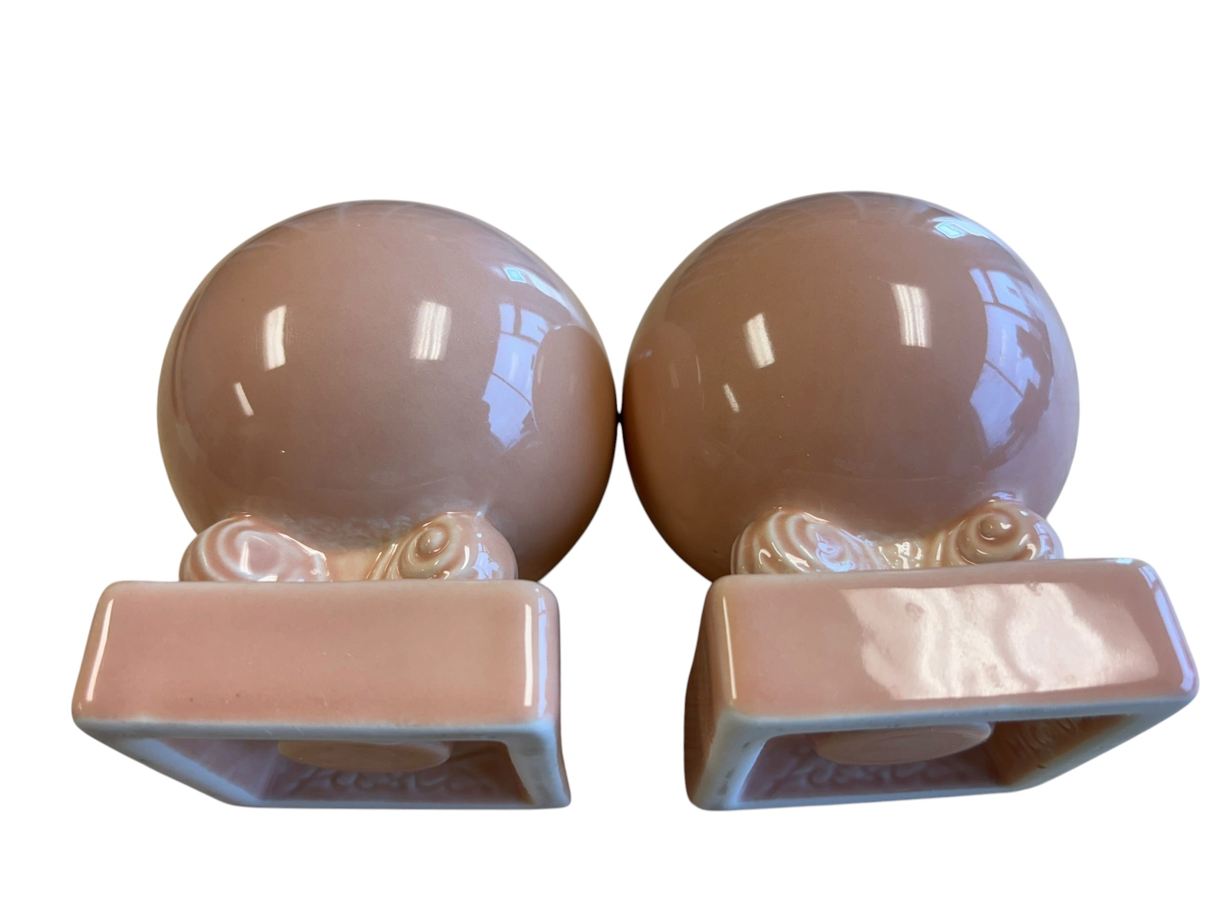 Fiesta Apricot Round Bulb Candle Holder Pair