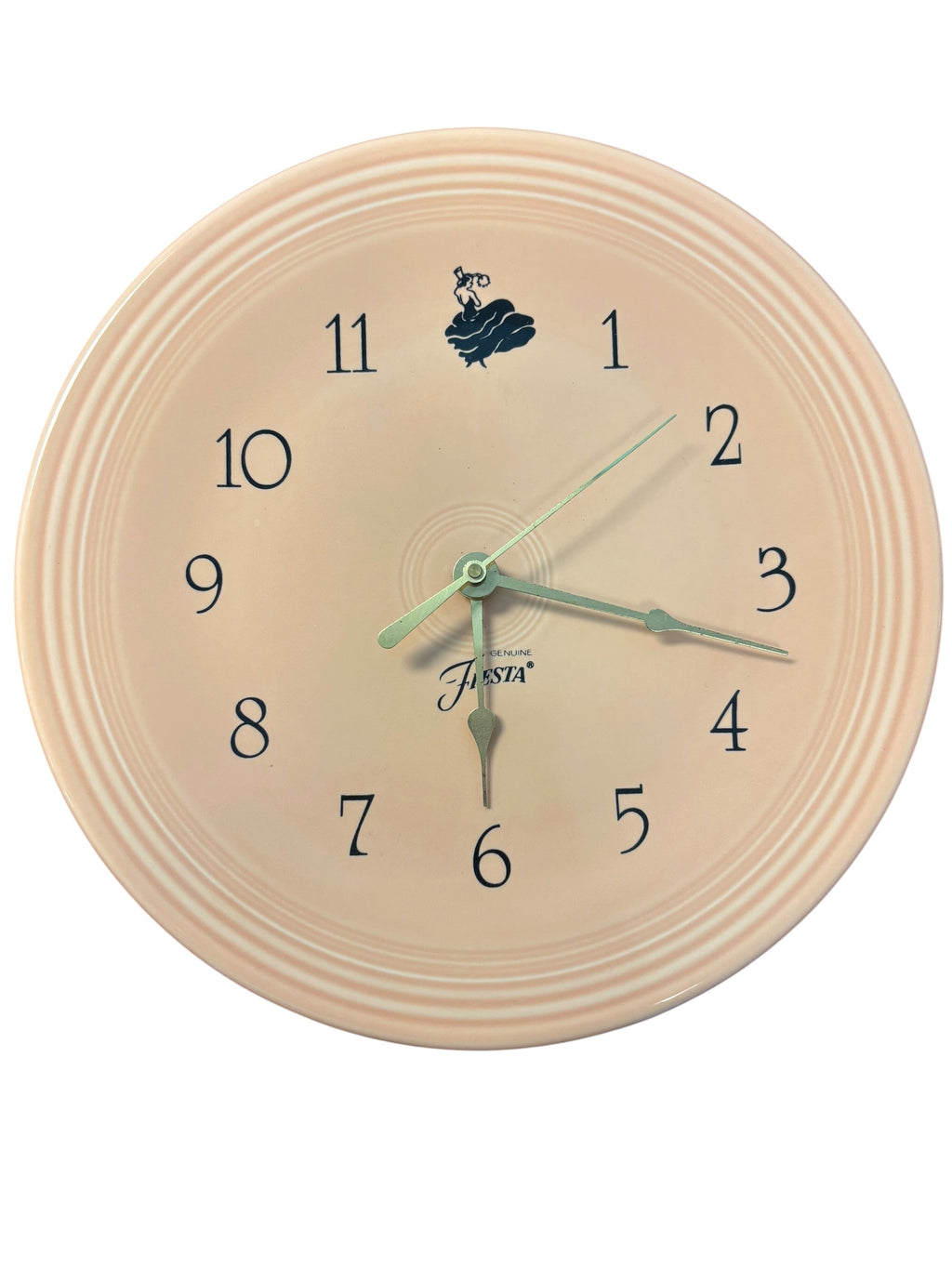 This is a Fiesta Fiestware Clock Plate on Apricot. Lead-free Post 1986 Retired color Retired Shape