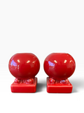 Fiesta Scarlet Round Bulb Candle Holder Pair HTF