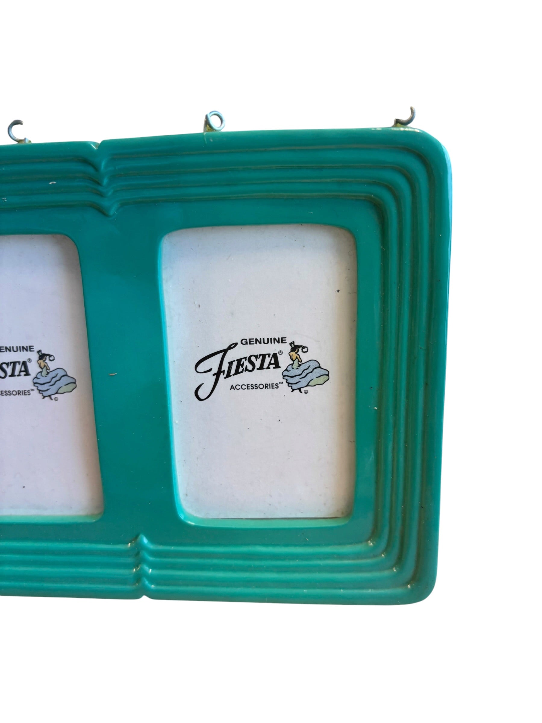 Fiesta Weston Gallery 5" x 6 1/2" Turquoise Double Picture Frame With Icons On Wires