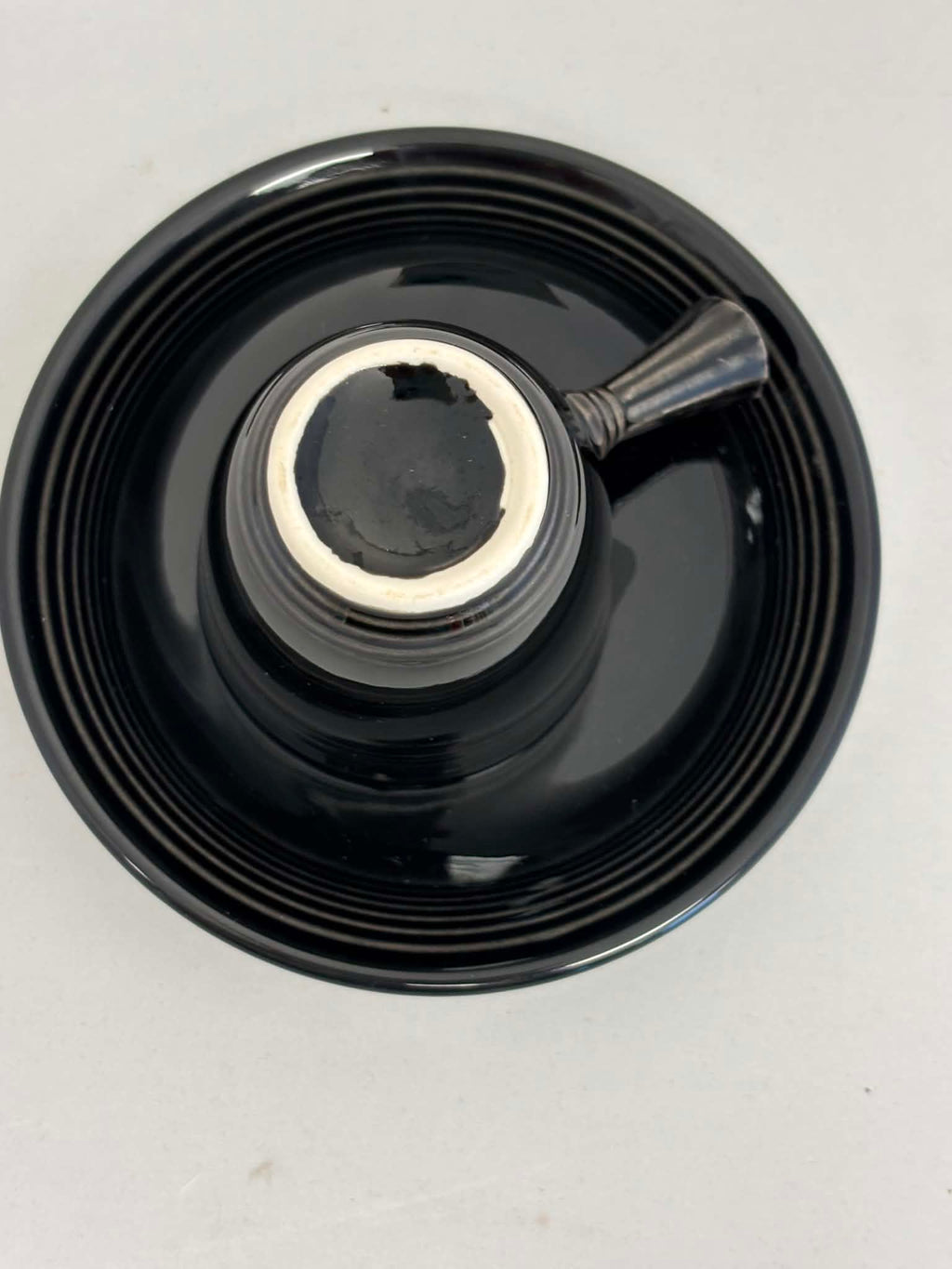 Fiesta Black Stick Handle Demitasse AD Cup & Saucer