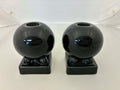 Fiesta Black Round Bulb Candle Holder Pair