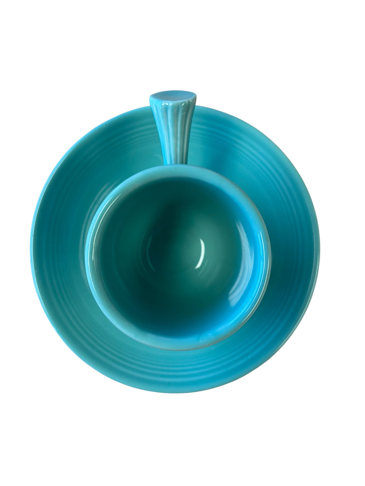 This is a Fiesta Fiestaware After Dinner AD Stick Handled Demitasse Demi Cup and Saucer Set in Sea Mist green. lead-free, Post 1986, Retired Color Retired Shape Perfect for Espresso
