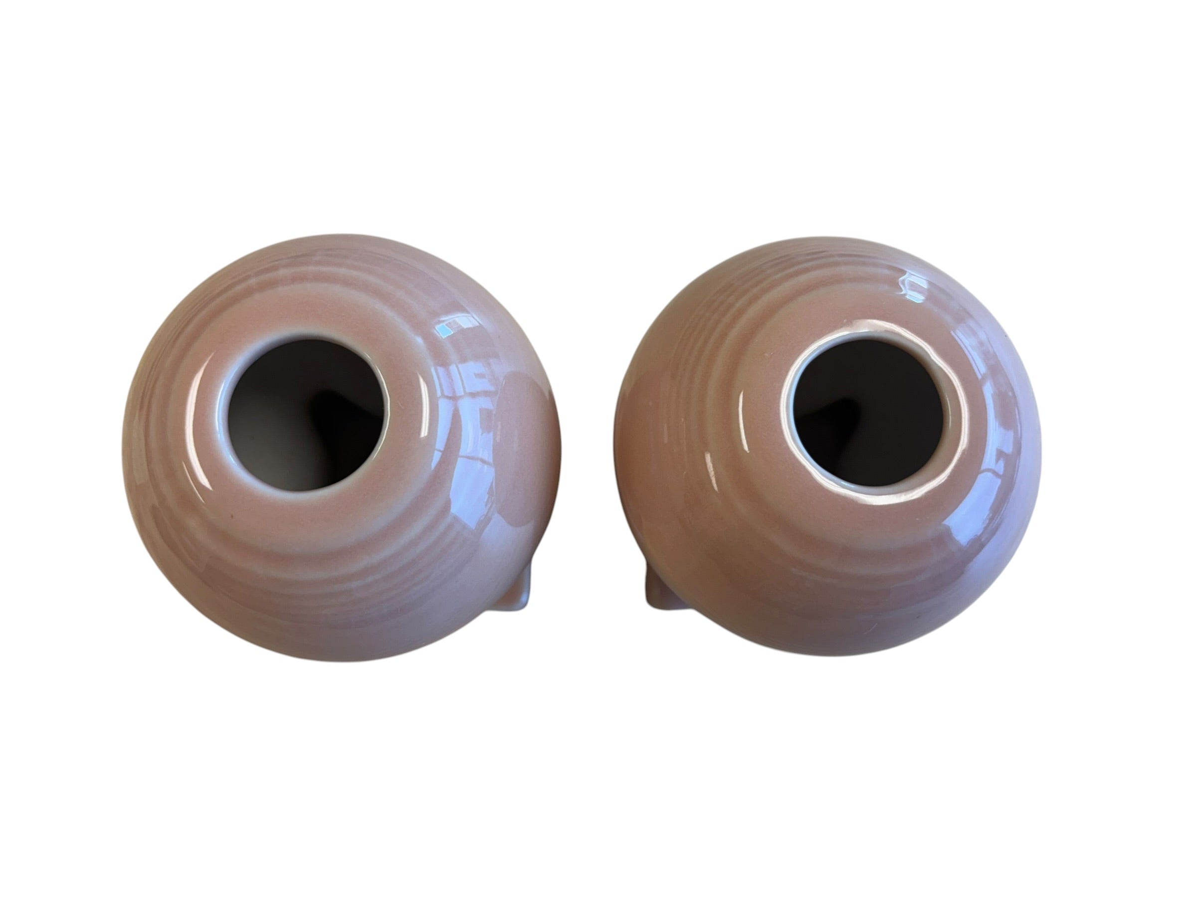 Fiesta Apricot Round Bulb Candle Holder Pair