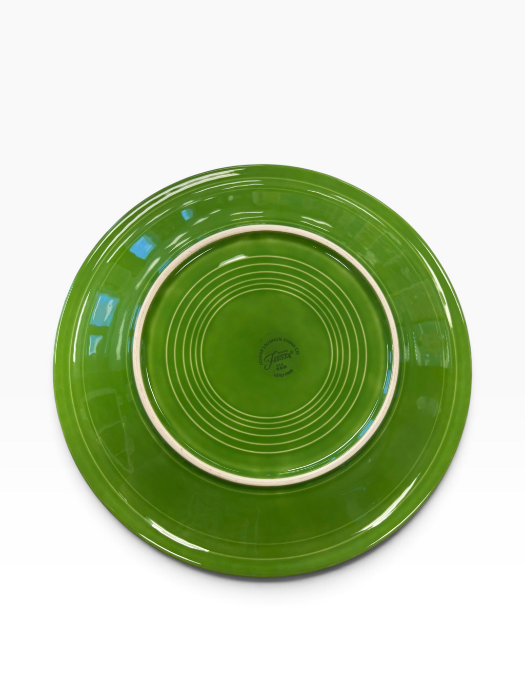 This is Fiesta fiestware Classic Luncheon Plate featuring the Betty Crocker Kiwi decal on shamrock. Lead free, post 1986, retired color, retired decal, Hard to Find
