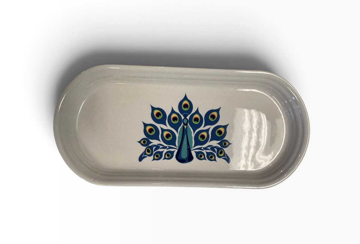 Fiesta Peacock on White Small Bread Tray HLCCA Exclusive 2024