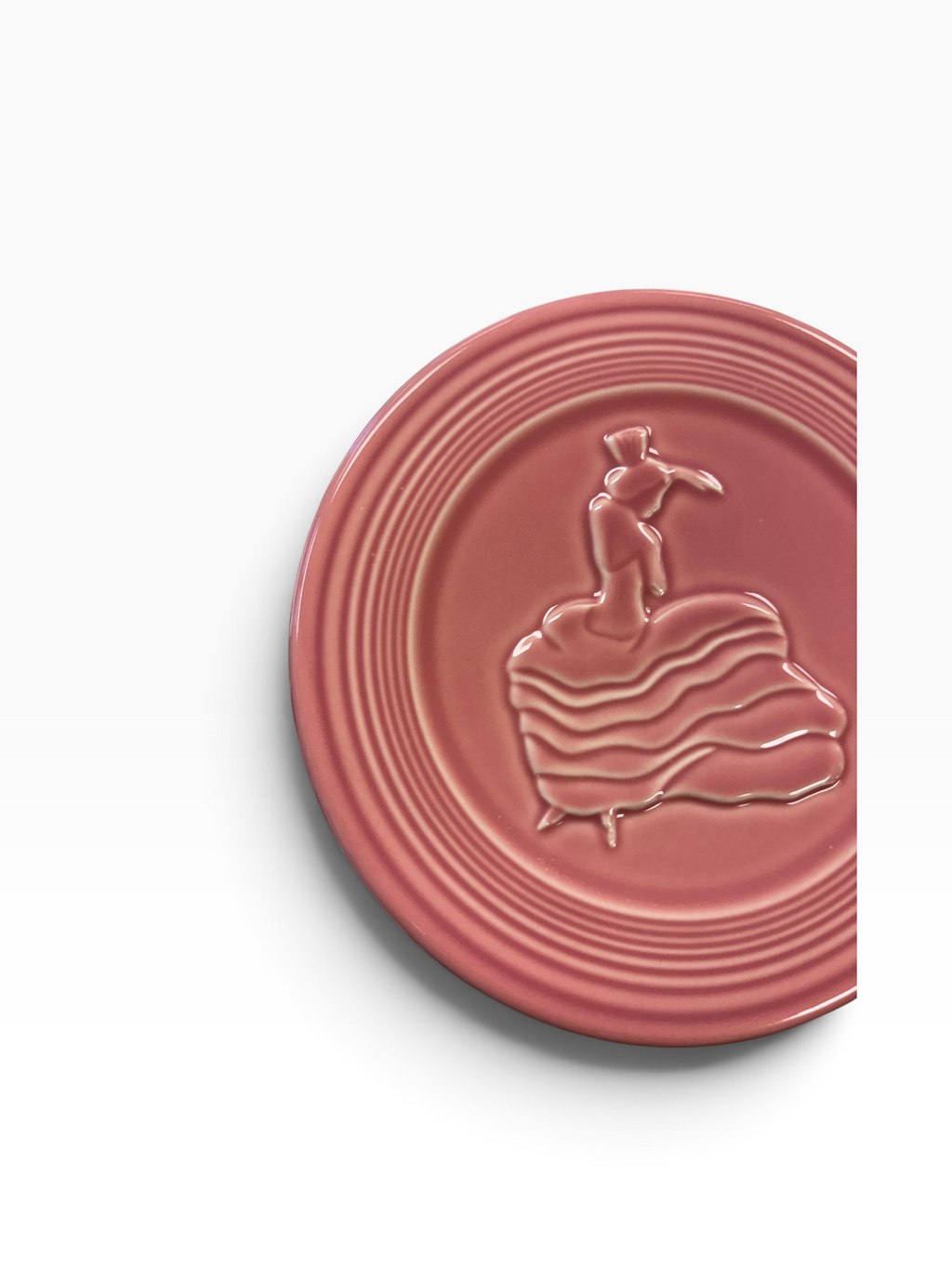 Fiesta Rose Dancing Lady Trivet 6" Retired Hot Plate