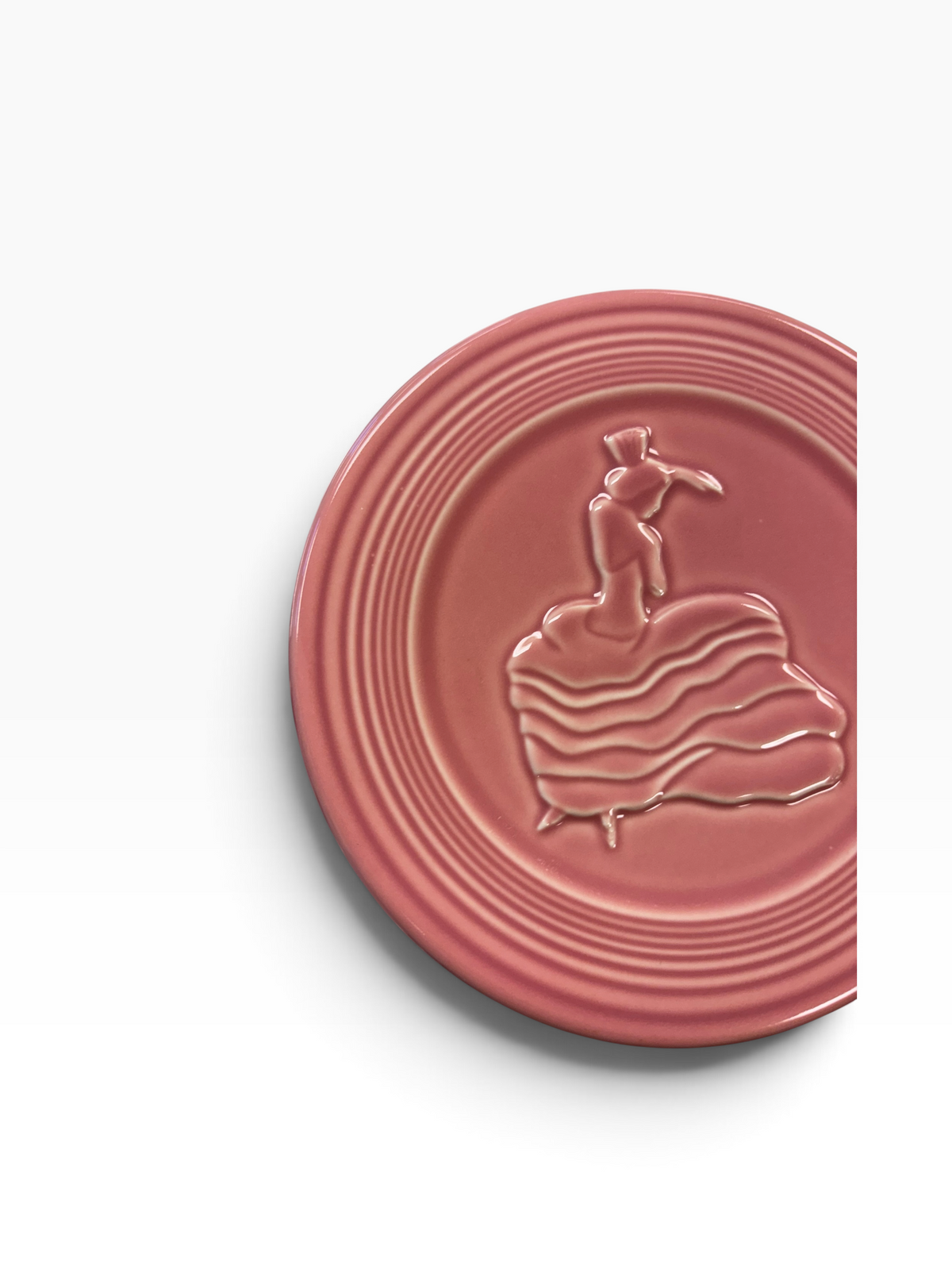 Fiesta Rose Dancing Lady Trivet 6" Retired Hot Plate