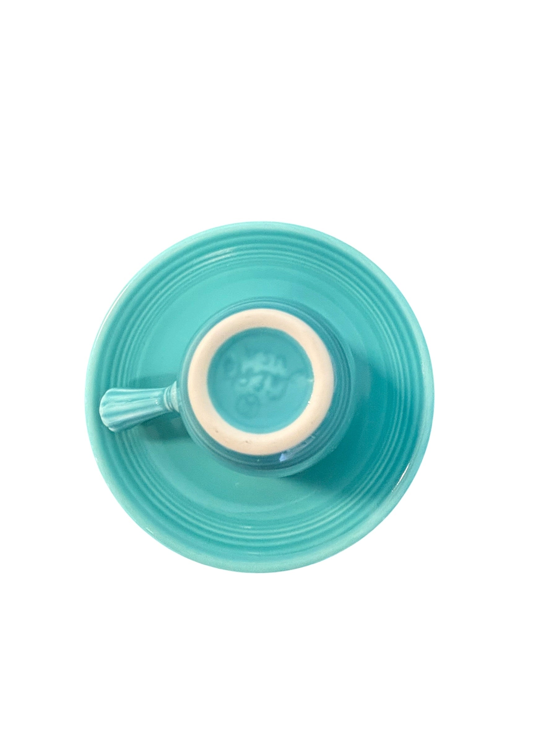 Fiesta Turquoise Stick Handle Demitasse AD Cup & Saucer