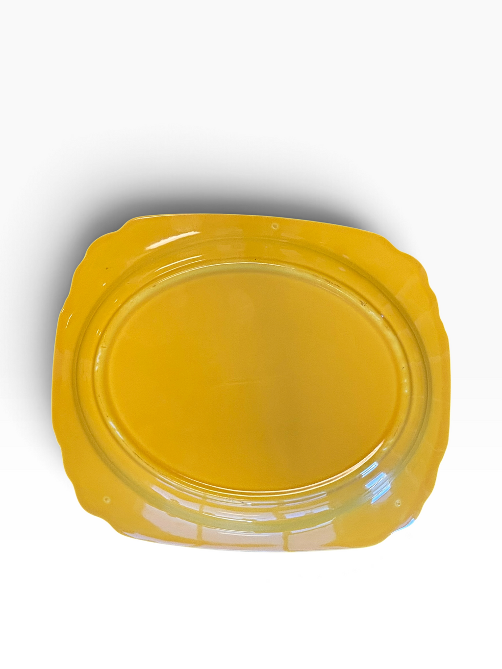 Vintage Riviera Rectangle Small Platter 11 1/2" Oval Well - Harlequin Yellow