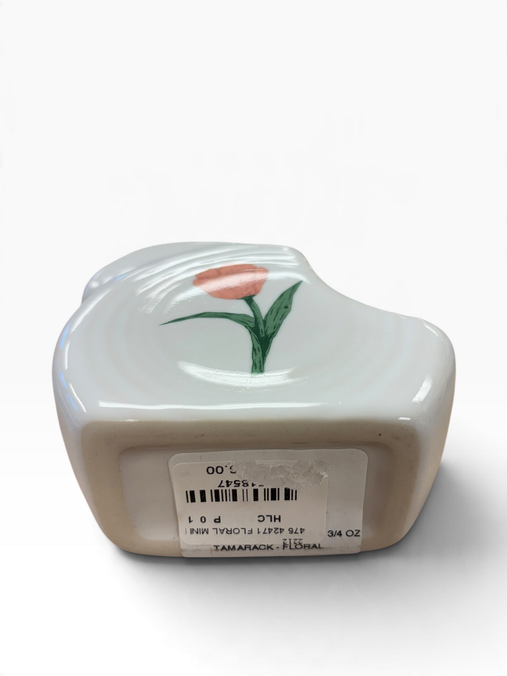 Fiesta Tamarack Floral Peony on White Mini Disc