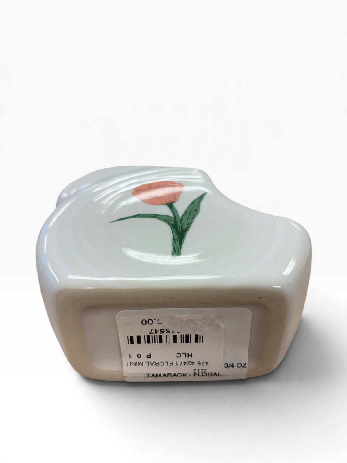 Fiesta Tamarack Floral Peony on White Mini Disc