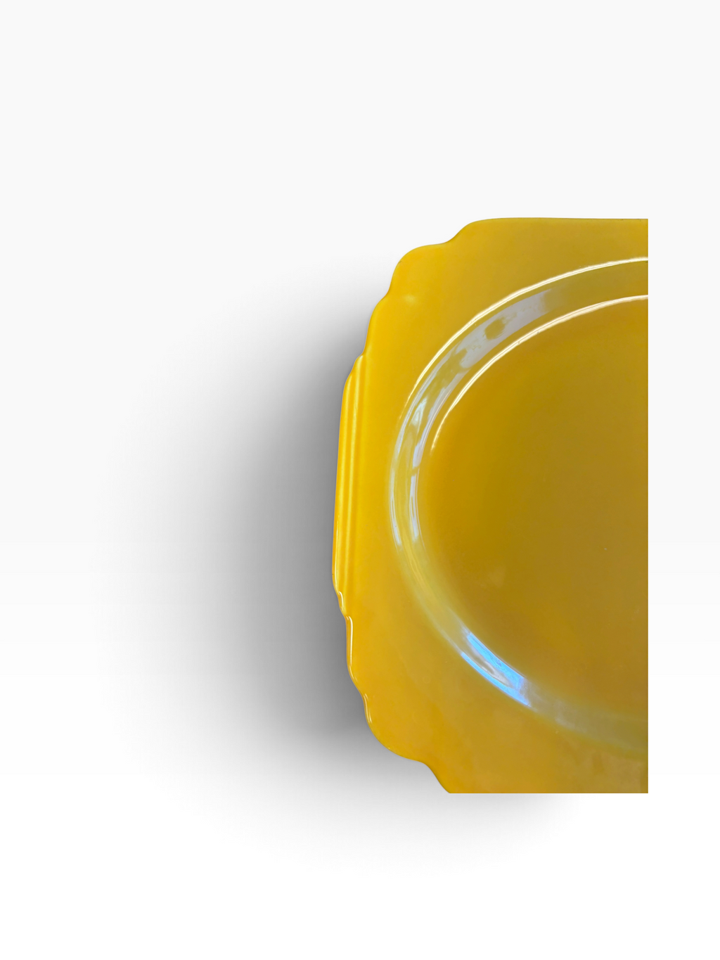 Vintage Riviera Rectangle Small Platter 11 1/2" Oval Well - Harlequin Yellow