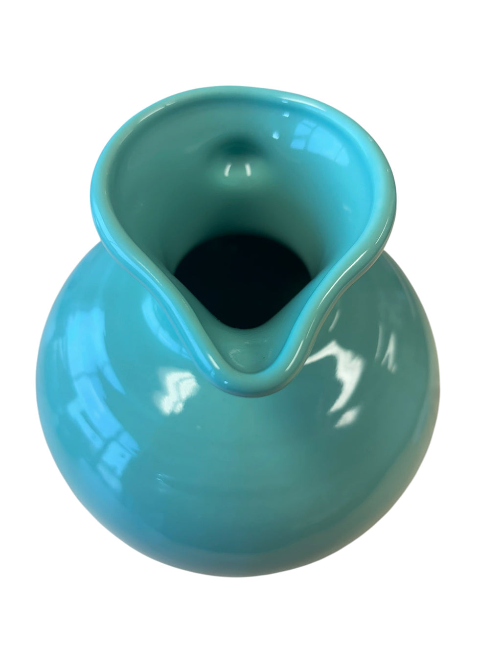 This is a Fiesta Fiestware small 60 Ounce Carafe in sea mist green. Lead-free Post 1986 Retired color retired shape
