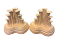 This is a Fiesta Fiestaware retired pyramid candle holder pair in Apricot. Lead-free Post 1986 Retired Color Retired Shape