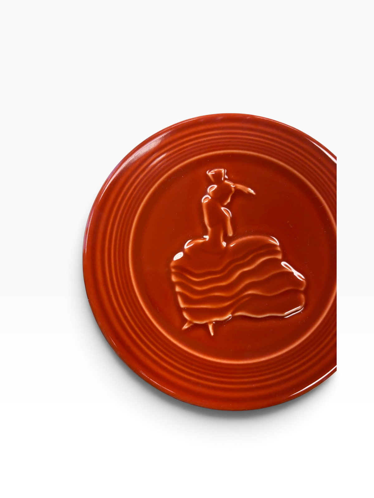 Fiesta Paprika Dancing Lady Trivet 6" Retired Hot Plate