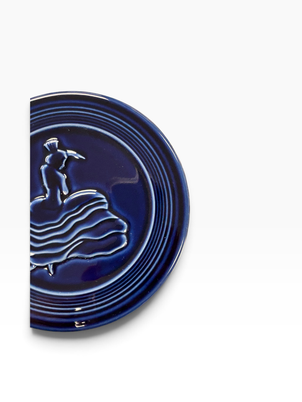 Fiesta Cobalt Dancing Lady Trivet 6" Retired Hot Plate
