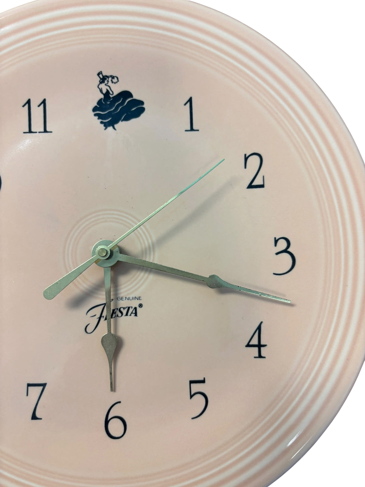 This is a Fiesta Fiestware Clock Plate on Apricot. Lead-free Post 1986 Retired color Retired Shape