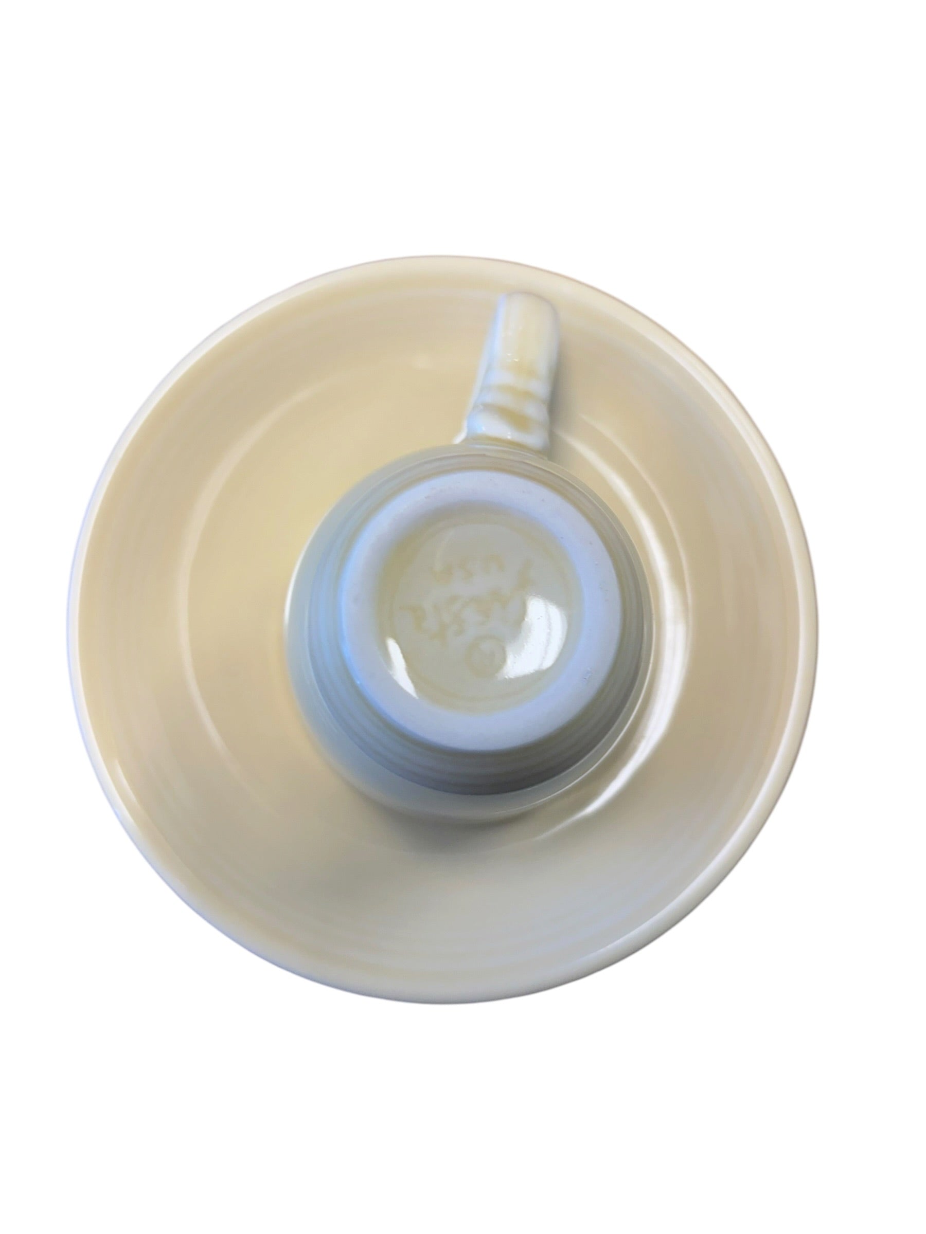 Fiesta Ivory Ring Handle Demitasse AD Cup & Saucer