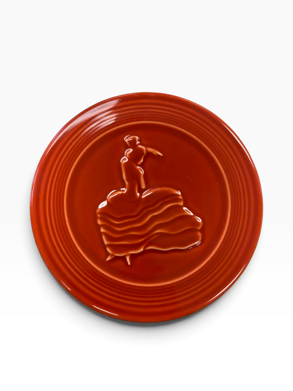 Fiesta Paprika Dancing Lady Trivet 6" Retired Hot Plate
