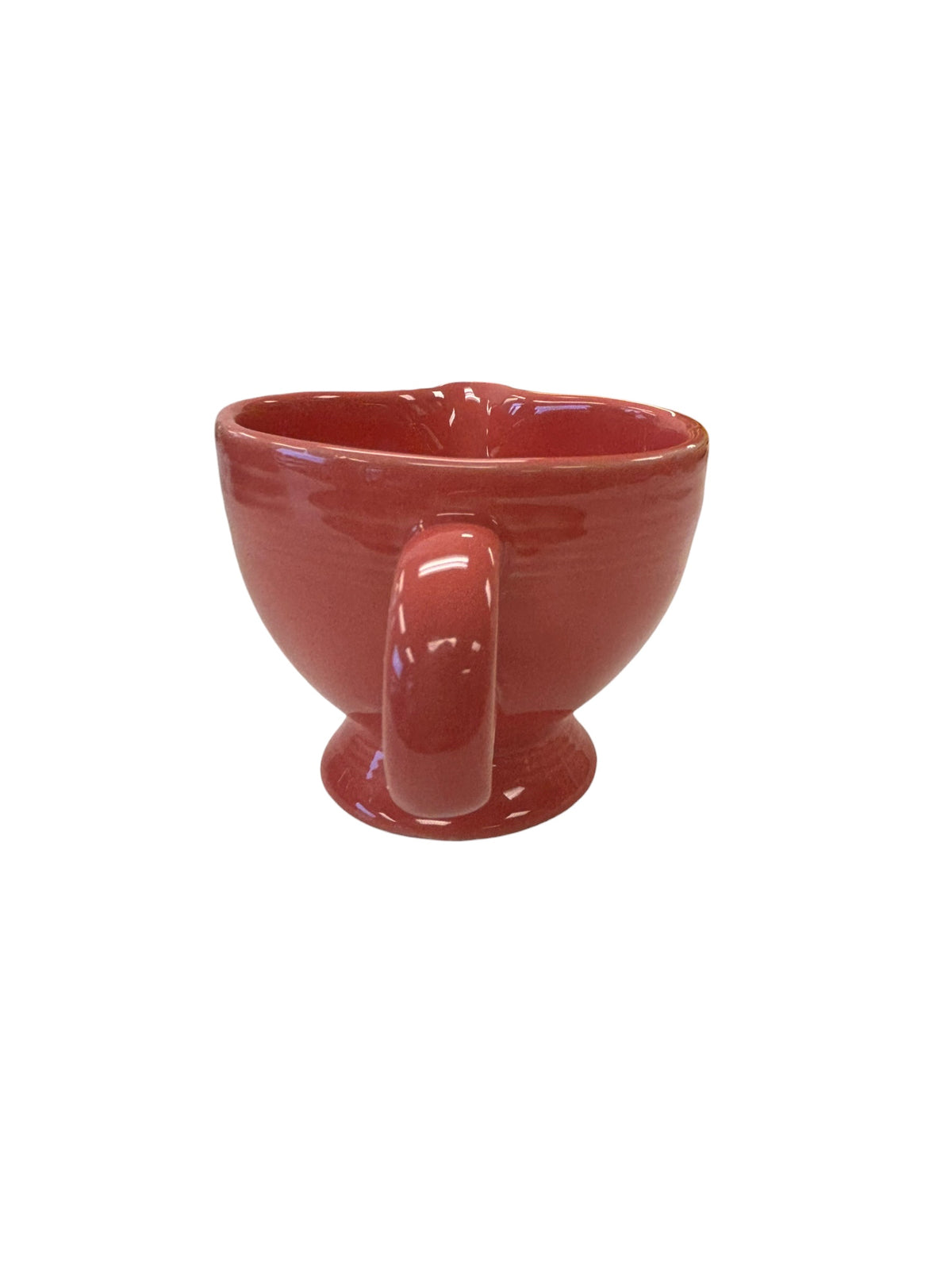 This is a Fiesta Fiestaware individual cream pitcher creamer in Flamingo. lead-free, Post 1986, Retired Color Retired Shape
