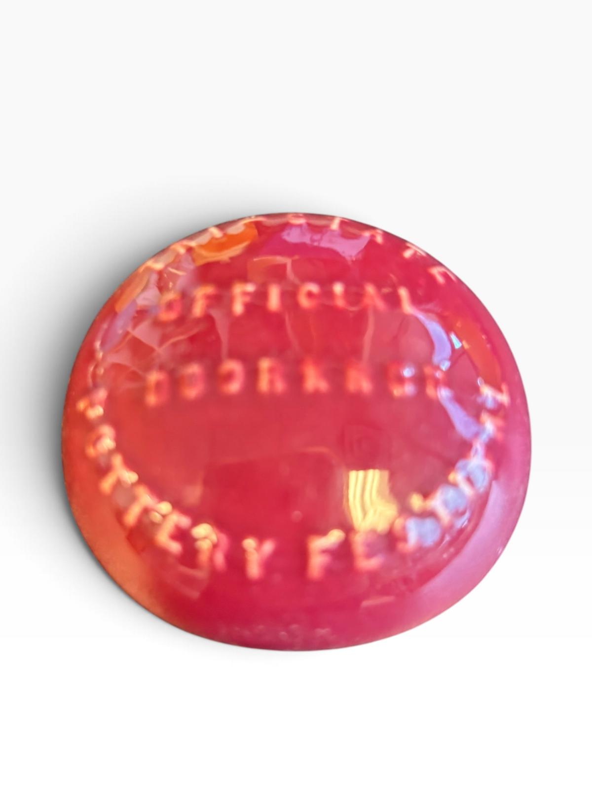 Tri-State Pottery Festival Official Doorknob in Fiesta Cinnabar | HLC Toss Game