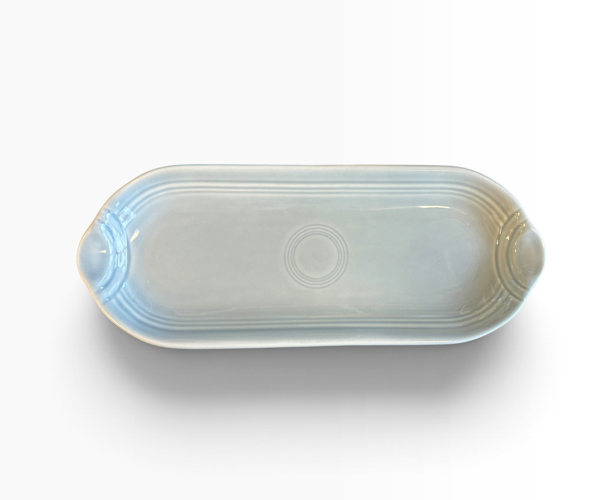 Fiesta Pearl Gray Relish Utility Tray Corn on the Cob Corn Relish Tray