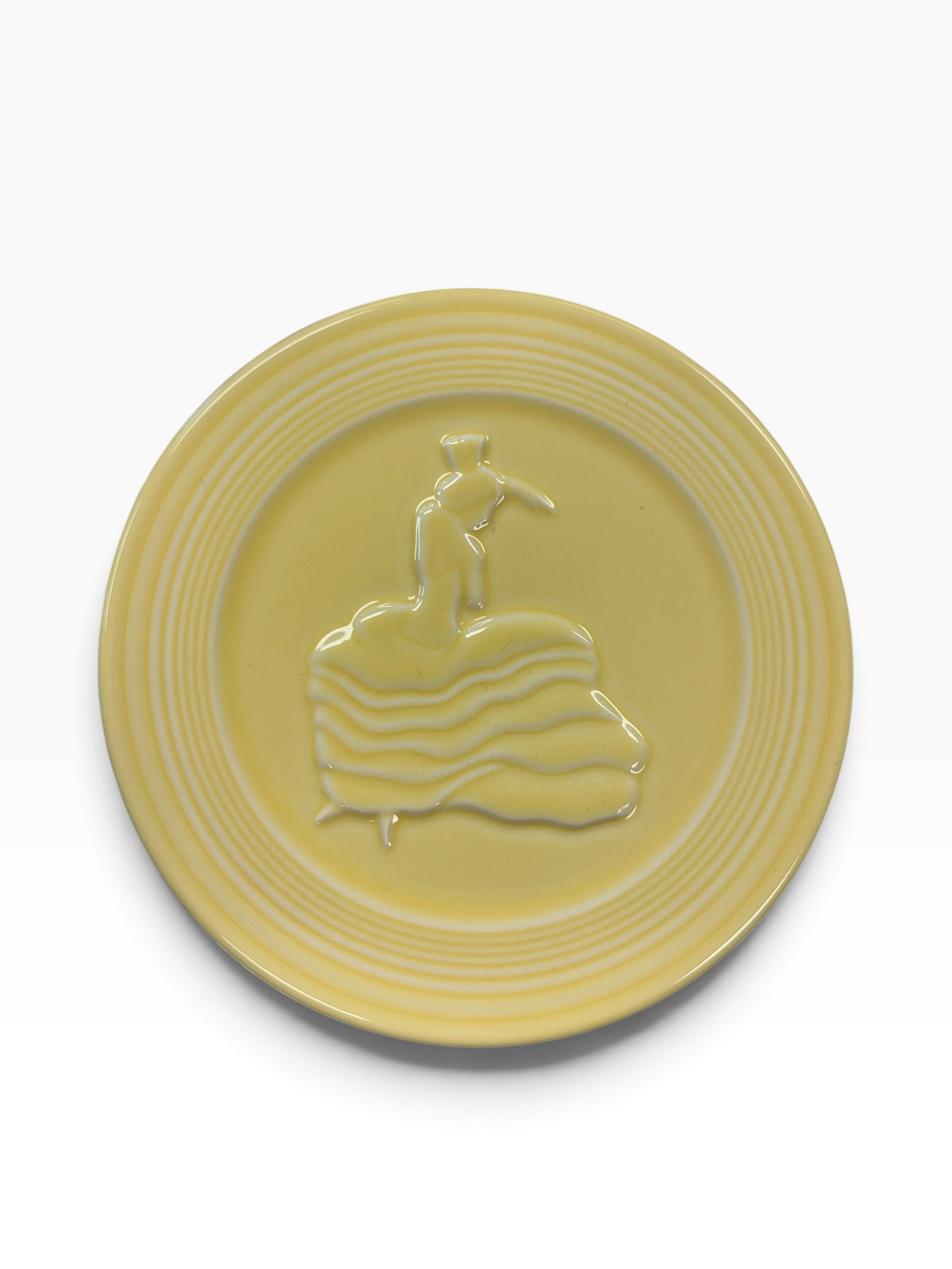 Fiesta Yellow Dancing Lady Trivet 6" Retired Hot Plate