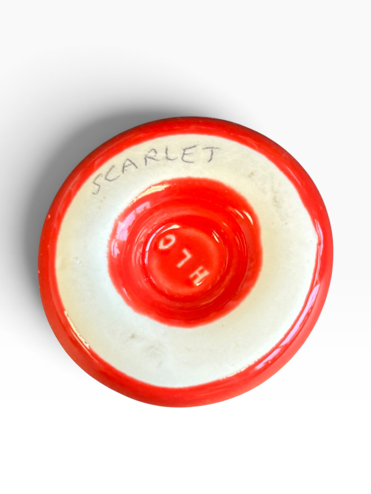 Tri-State Pottery Festival Official Doorknob in Fiesta Scarlet | HLC Toss Game