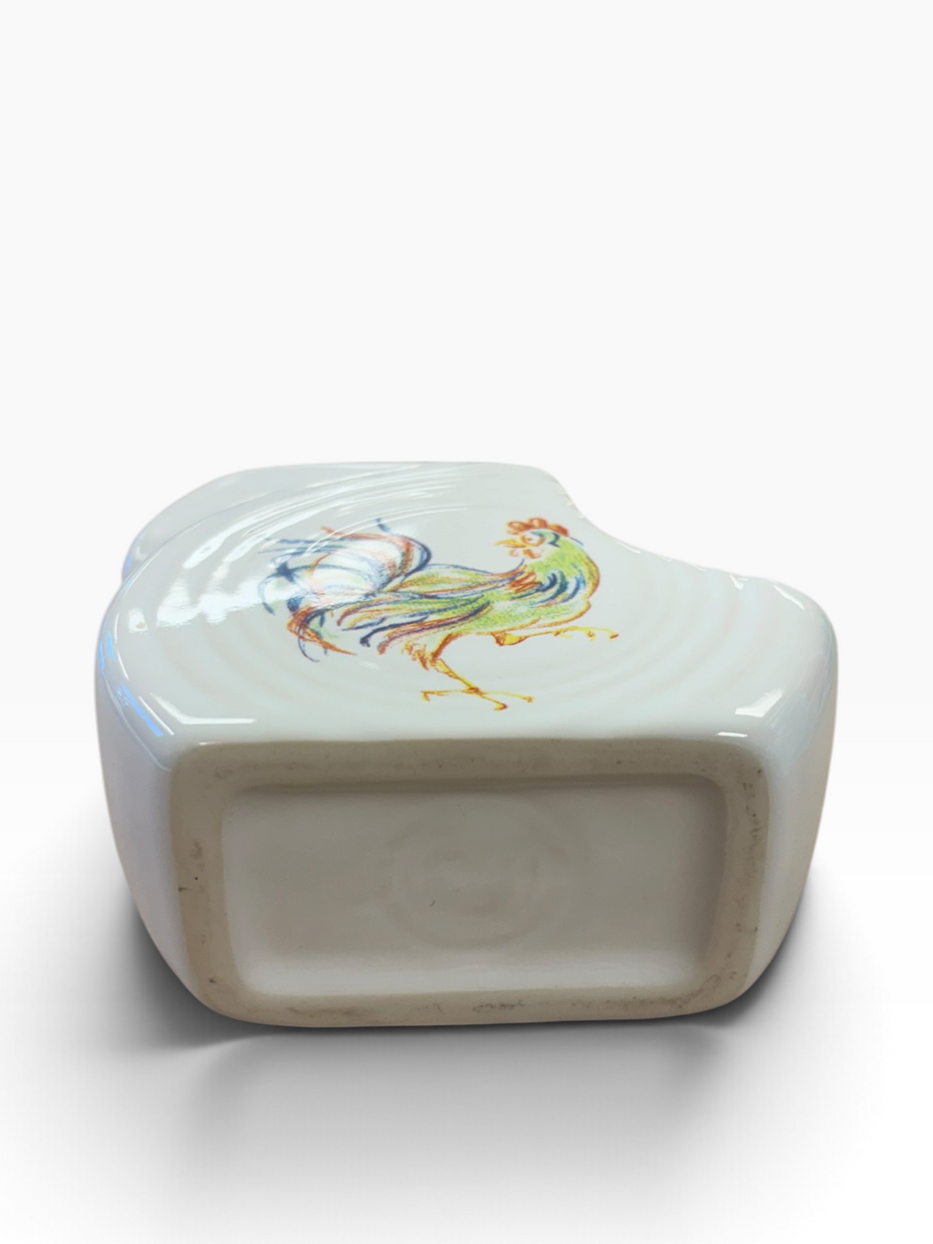 Fiesta Rooster on White Mini Disc VHTF