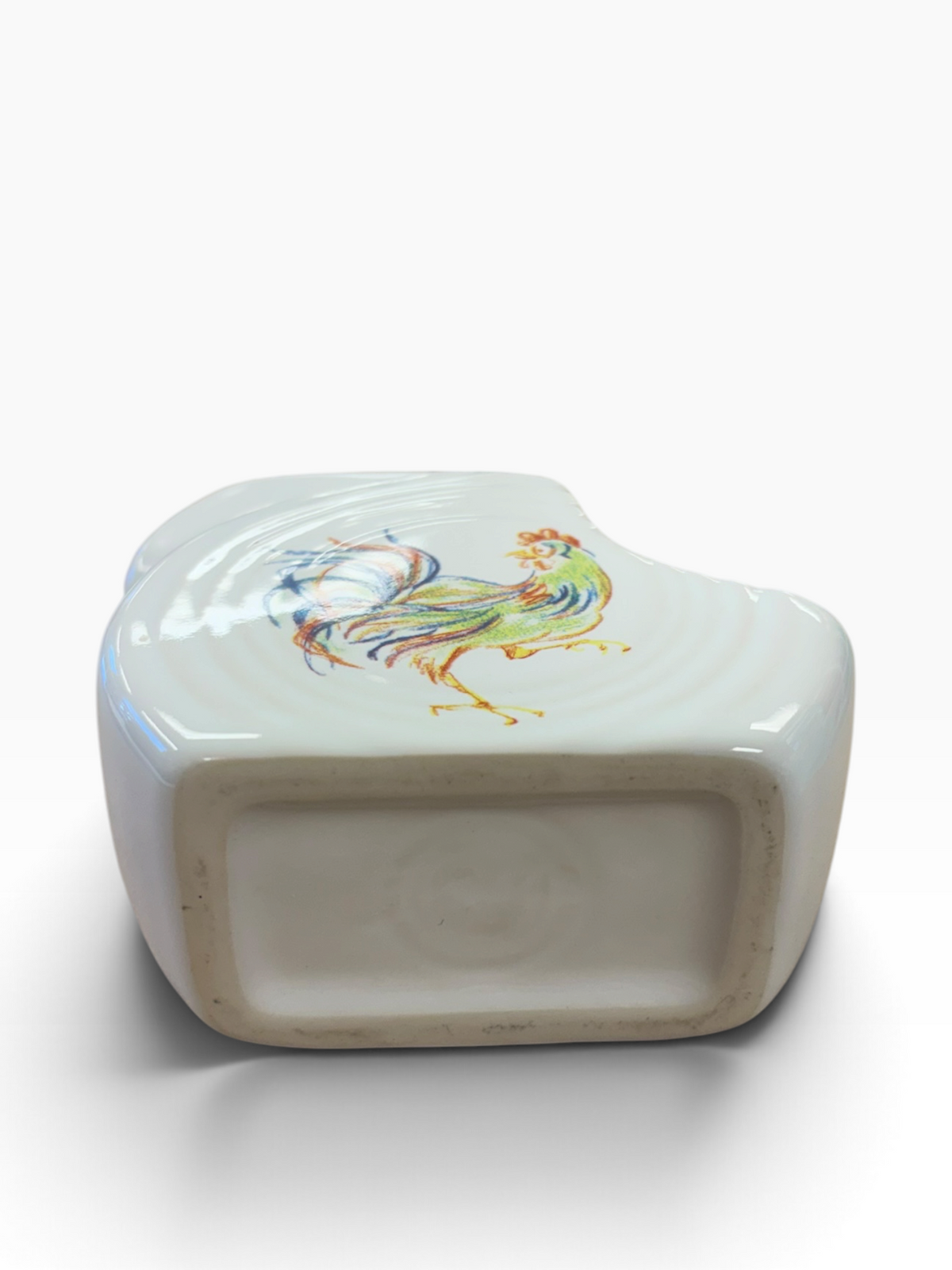 Fiesta Rooster on White Mini Disc VHTF