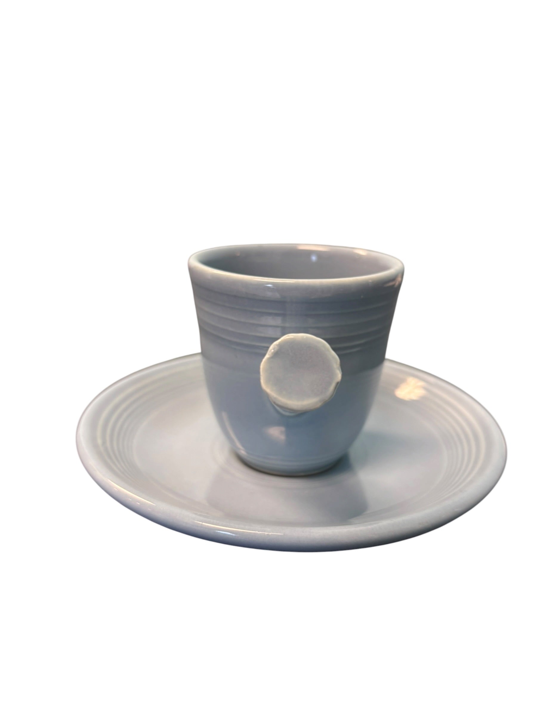 Fiesta Periwinkle Stick Handle Demitasse AD Cup & Saucer