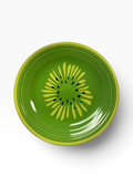 This is Fiesta fiestware Classic Dinner Plate featuring the Betty Crocker Kiwi decal on shamrock. Lead free, post 1986, retired color, retired decal, Hard to Find
