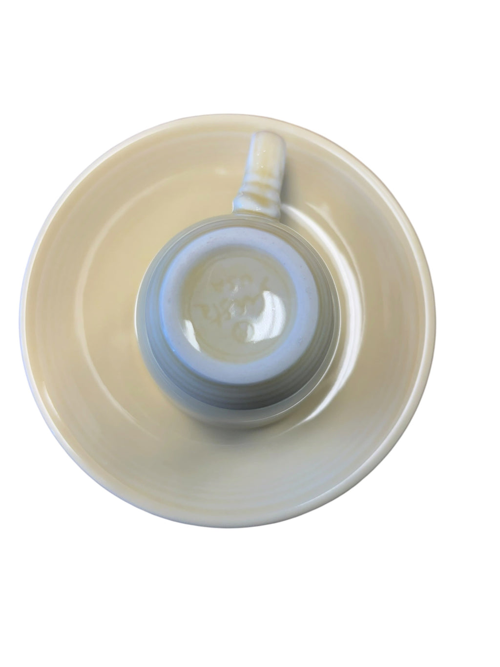 Fiesta Ivory Ring Handle Demitasse AD Cup & Saucer
