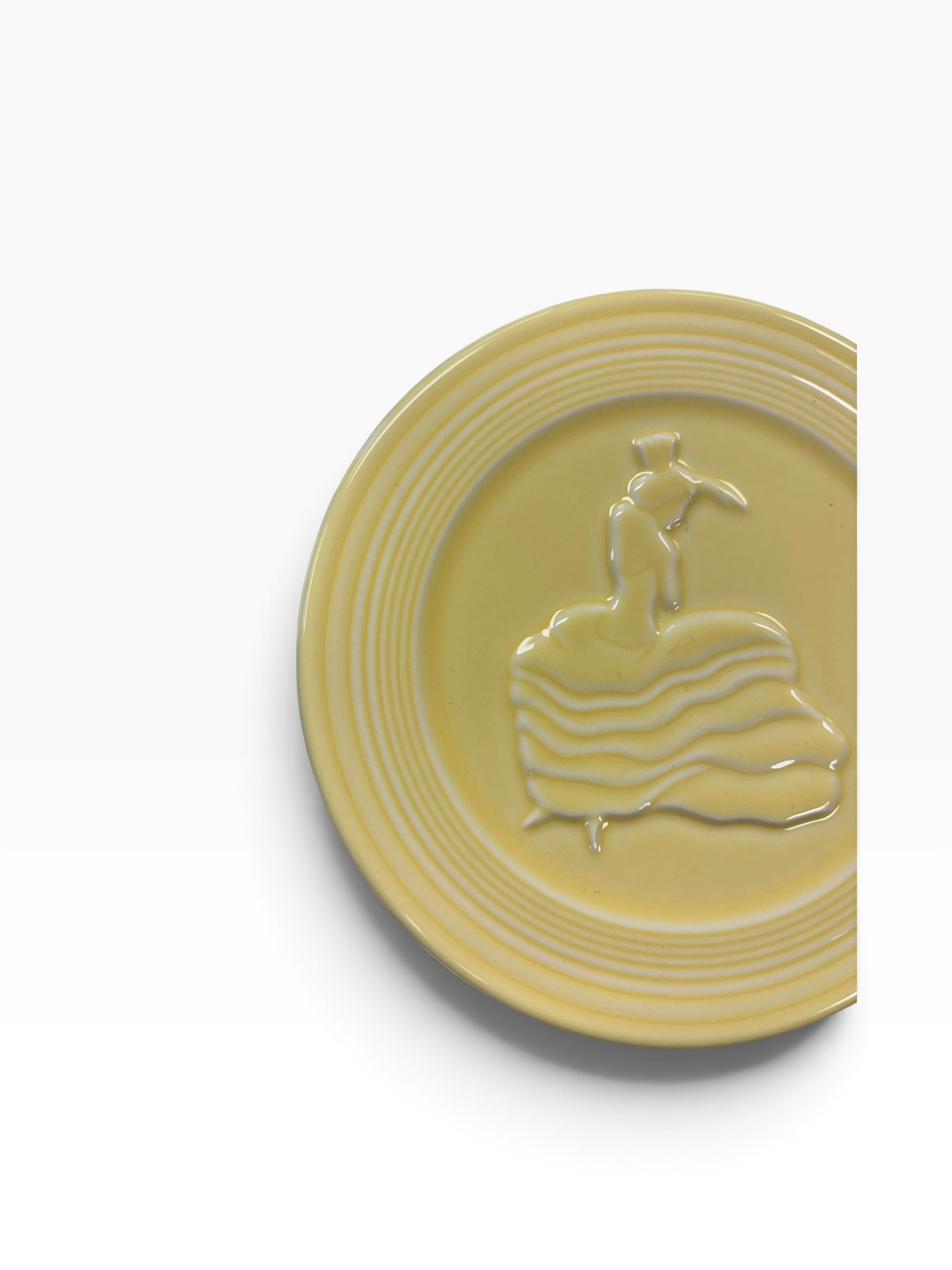 Fiesta Yellow Dancing Lady Trivet 6" Retired Hot Plate