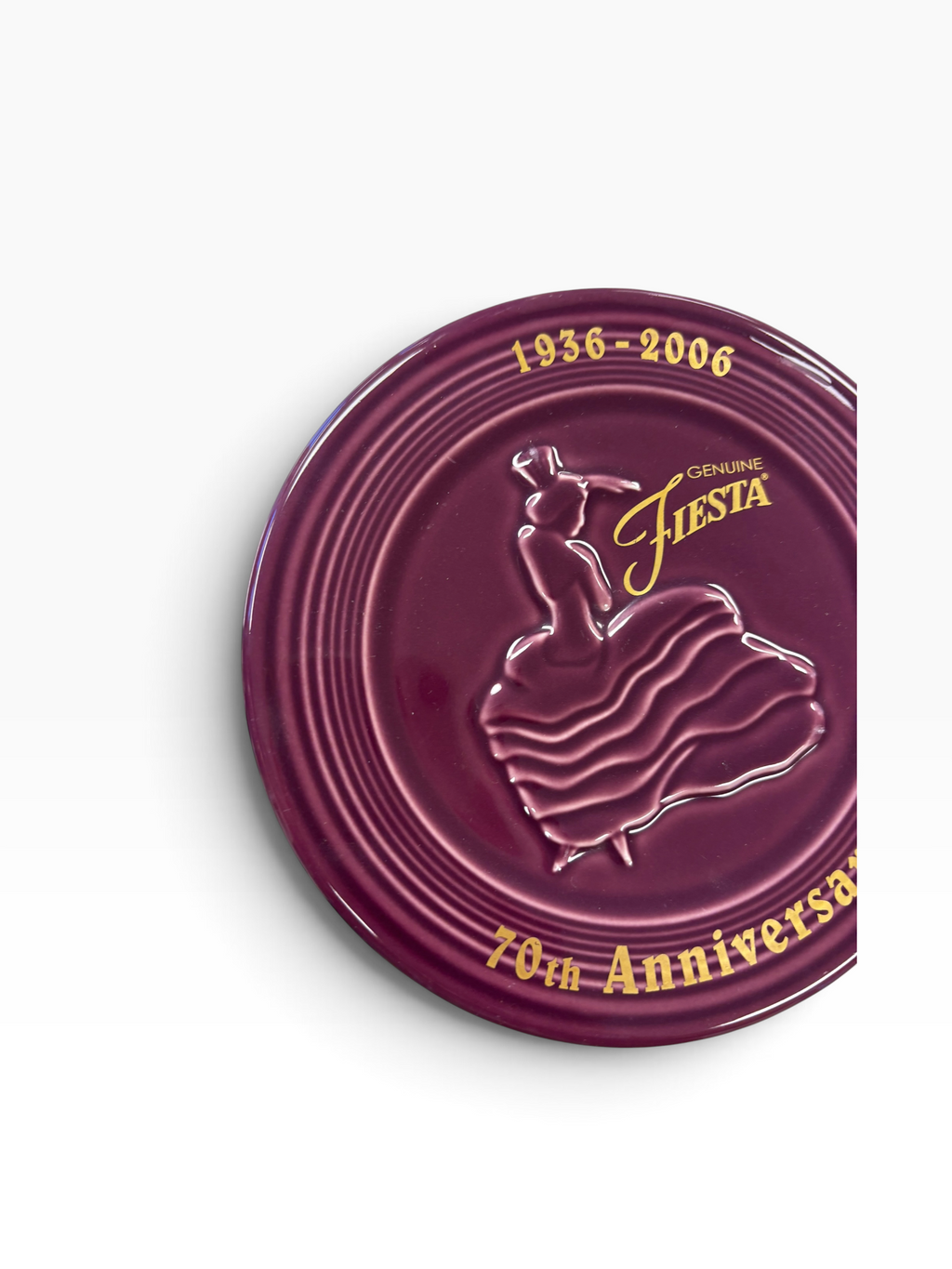Fiesta Heather 70th Anniversary Dancing Lady Trivet 6" Retired Hot Plate