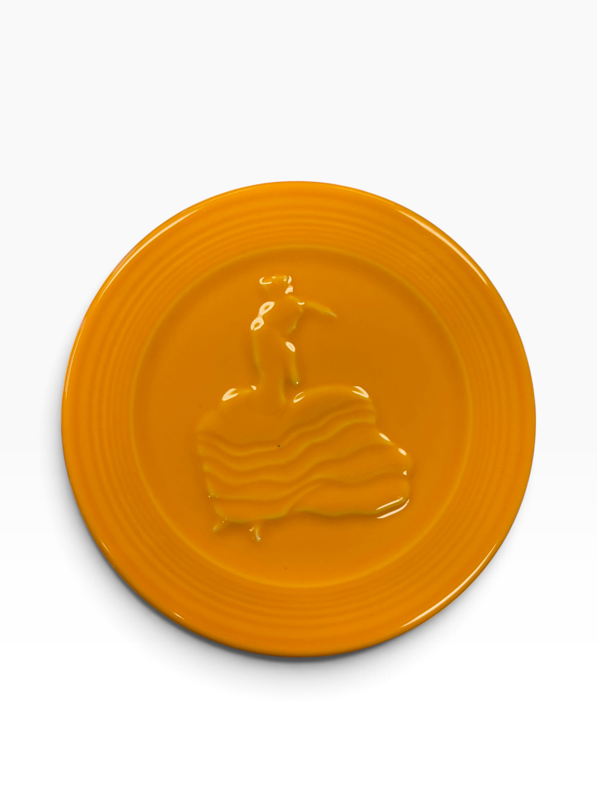 Fiesta Butterscotch Dancing Lady Trivet 6" Retired Hot Plate