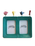 Fiesta Weston Gallery 5" x 6 1/2" Turquoise Double Picture Frame With Icons On Wires