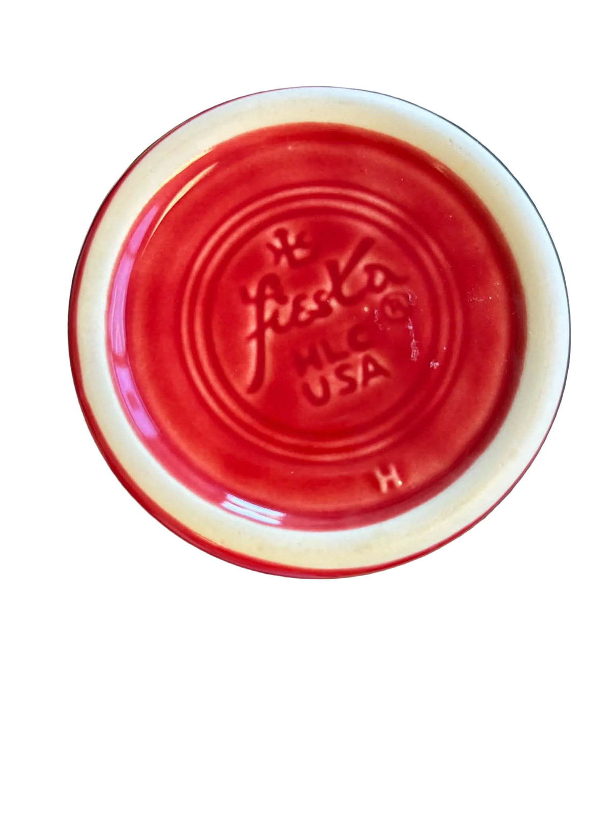 This is a Fiesta Fiestaware Small Flared Vase in Scarlet. 8" tall. lead-free, Post 1986, Retired Shape
