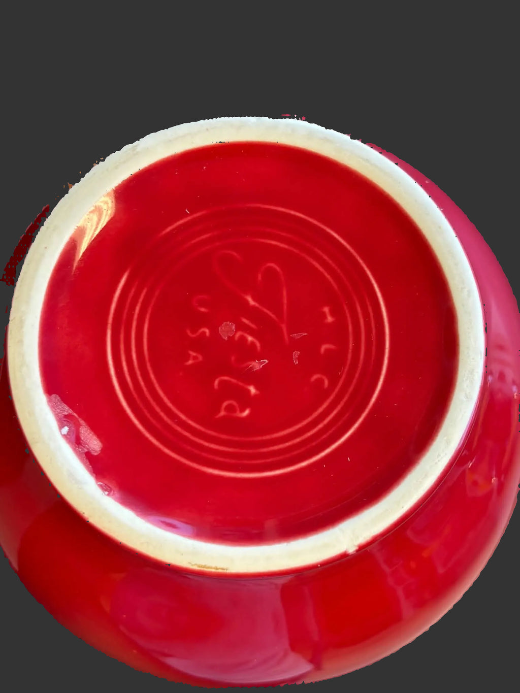 This is a Fiesta Fiestware small 60 Ounce Carafe in scarlet. Lead-free Post 1986 retired shape
