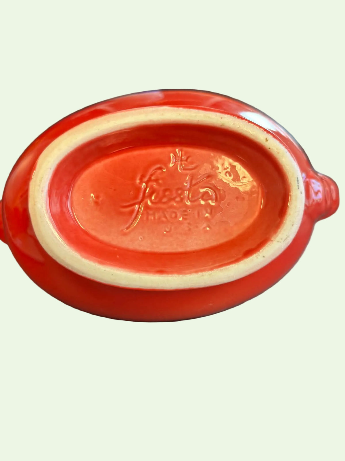 This is a Fiesta Fiestaware Sauce Gravy Boat in Scarlet. lead-free, Post 1986
