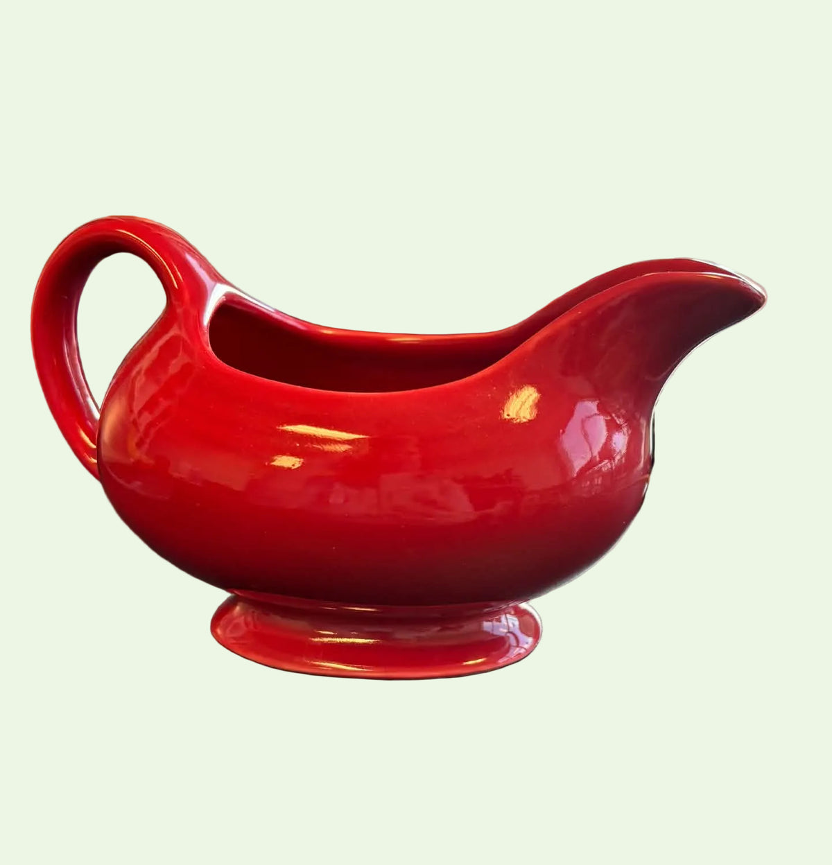 This is a Fiesta Fiestaware Sauce Gravy Boat in Scarlet. lead-free, Post 1986
