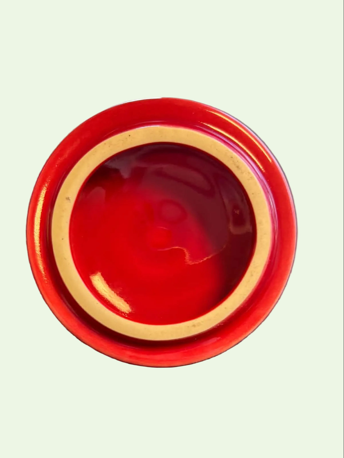 This is a Fiesta Fiestaware individual sugar bowl with lid in Scarlet. lead-free, Post 1986, Retired Shape
