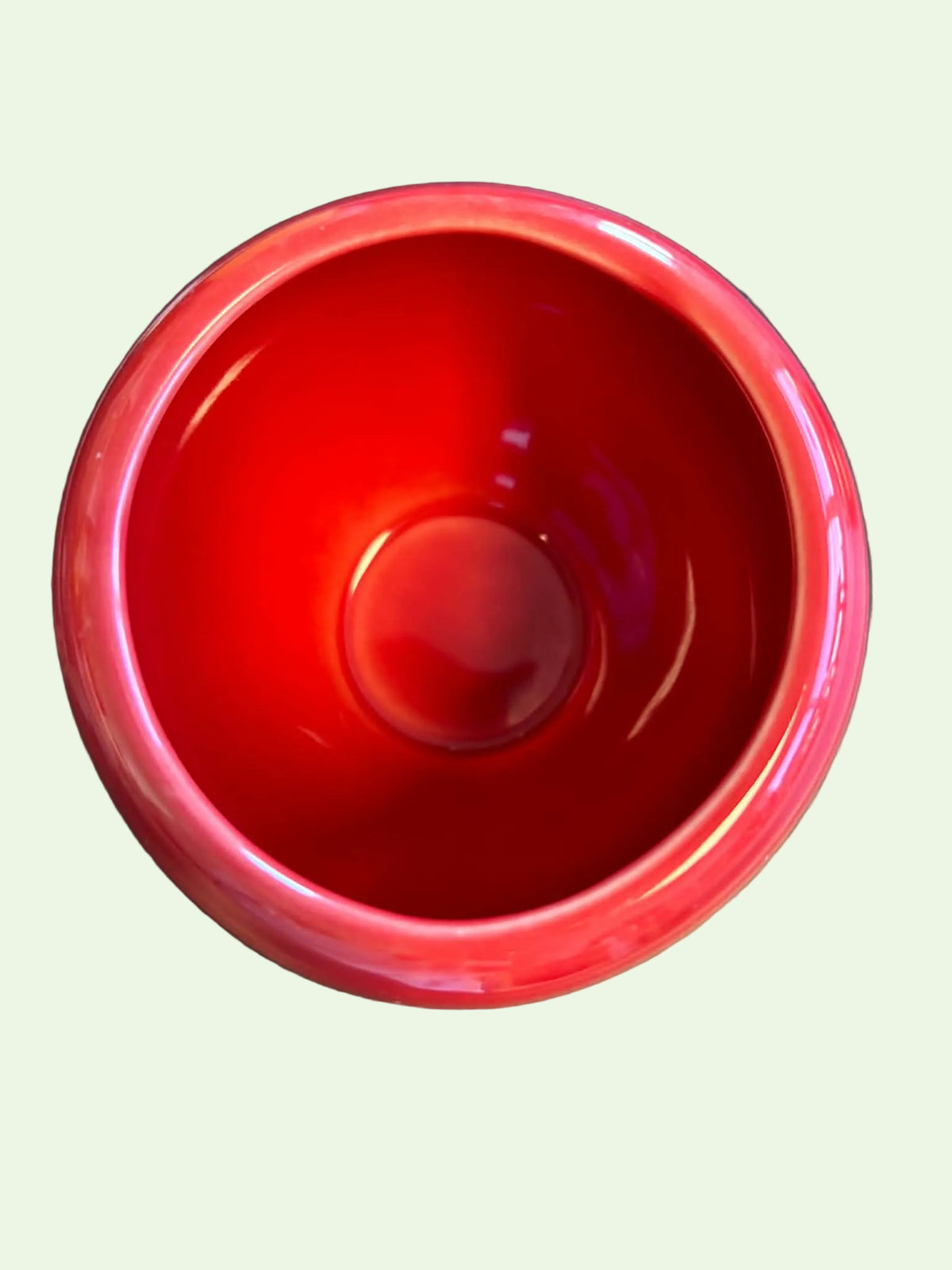 This is a Fiesta Fiestaware individual sugar bowl with lid in Scarlet. lead-free, Post 1986, Retired Shape
