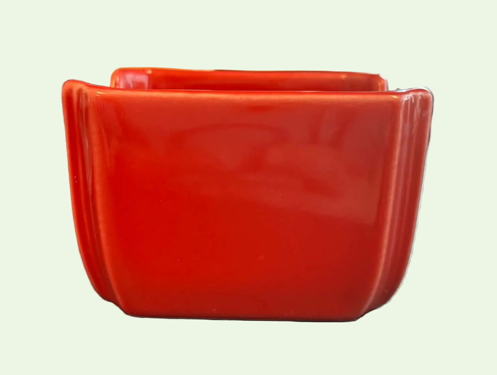 This is a Fiesta Fiestaware Sugar Packet Holder Caddy in Scarlet. lead-free, Post 1986, Retired Shape
