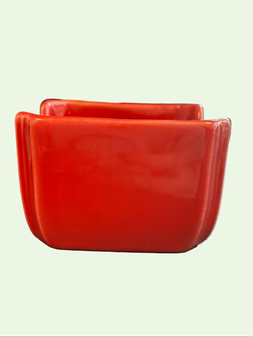 This is a Fiesta Fiestaware Sugar Packet Holder Caddy in Scarlet. lead-free, Post 1986, Retired Shape
