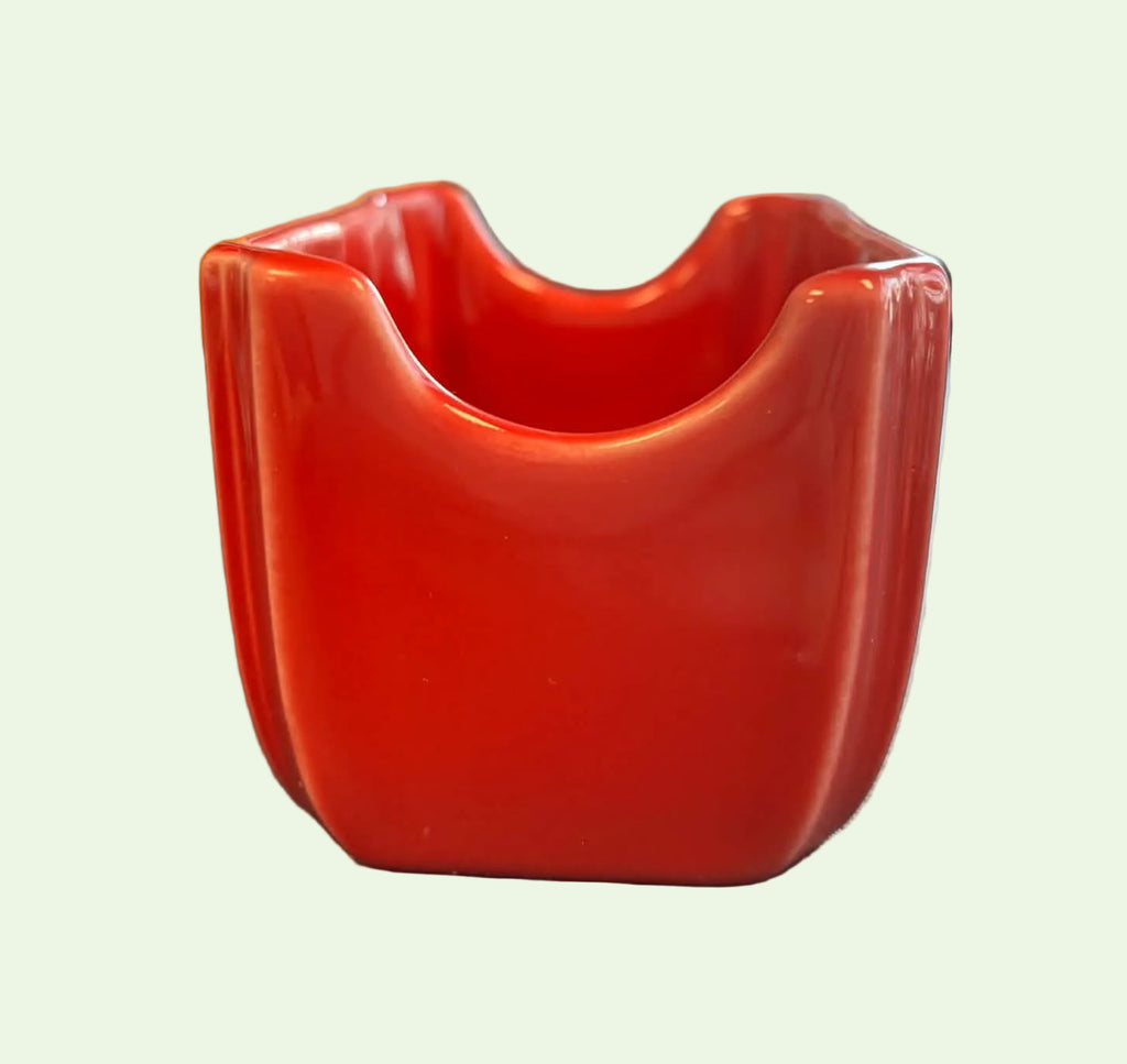 This is a Fiesta Fiestaware Sugar Packet Holder Caddy in Scarlet. lead-free, Post 1986, Retired Shape
