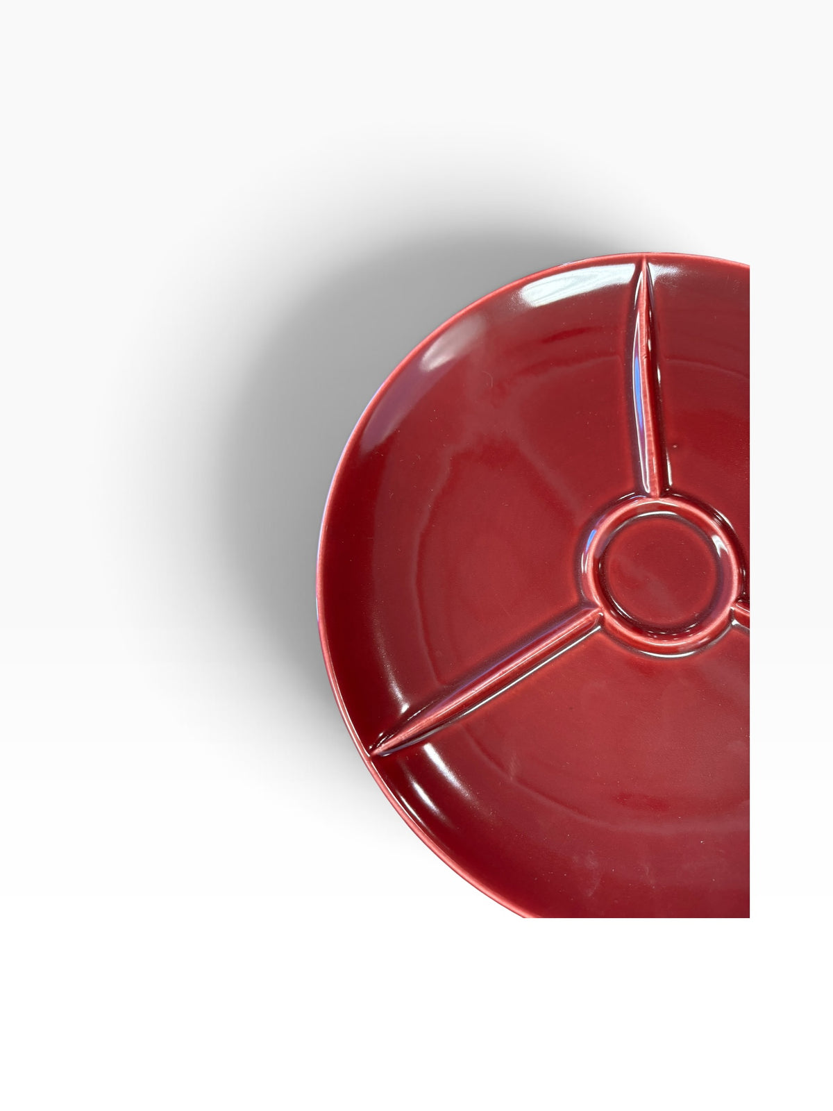 Homer Laughlin Rhythm Maroon Burgundy Snack Plate